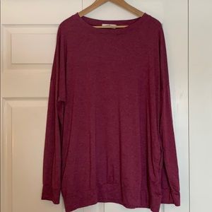 Purple Long-Sleeve Tee with Pockets XXL